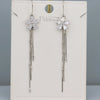 S925 Sterling Silver Long Tassel Drop Earrings With Floral Design Elegant Light Luxury Dangle Earrings For Women