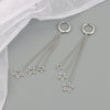 S925 Sterling Silver Long Tassel Earrings For Women With Gold Plated Star Geometric Design Elegant Sweet Drop Earrings
