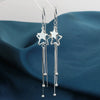 S925 Sterling Silver Long Tassel Star Ear Line Earrings Geometric Electroplated Fashion Earrings For Women