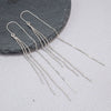 S925 Sterling Silver Long Three Line Tassel Earrings Simple Geometric Elegant Dangle Earrings For Women