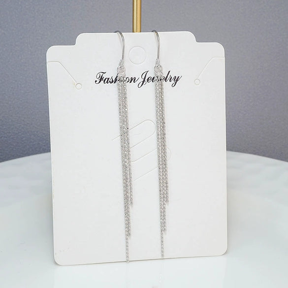 S925 Sterling Silver Long Three Line Tassel Earrings Simple Geometric Elegant Dangle Earrings For Women