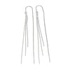 S925 Sterling Silver Long Three Line Tassel Earrings Simple Geometric Elegant Dangle Earrings For Women