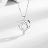 S925 Sterling Silver Love Heart Shaped Clavicle Necklace Luxury Fashion