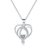 S925 Sterling Silver Love Heart Shaped Clavicle Necklace Luxury Fashion