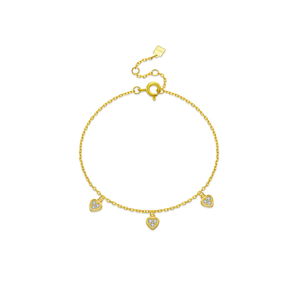 S925 Sterling Silver Love Pendant Bracelet For Women With Electroplated Platinum Or 18K Gold Light Luxury Style