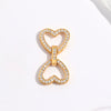S925 Sterling Silver Love Shaped Universal Buckle For Necklace And Diy Beaded Bracelet With Zirconia Design