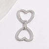 S925 Sterling Silver Love Shaped Universal Buckle For Necklace And Diy Beaded Bracelet With Zirconia Design