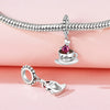 S925 Sterling Silver Lovers Family Friendship Pendant Diy Jewelry Accessories Bracelet With Dripping Oil Design