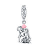 S925 Sterling Silver Lovers Family Friendship Pendant Diy Jewelry Accessories Bracelet With Dripping Oil Design