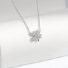 S925 Sterling Silver Lucky Clover Necklace With Cross Chain Electroplated Pendant Clavicle Chain For Women Minimalist Elegant Style