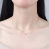 S925 Sterling Silver Lucky Clover Necklace With Cross Chain Electroplated Pendant Clavicle Chain For Women Minimalist Elegant Style