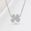 S925 Sterling Silver Lucky Clover Necklace With Cross Chain Electroplated Pendant Clavicle Chain For Women Minimalist Elegant Style