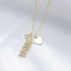S925 Sterling Silver Mama Letter Diamond Pendant Cross Chain Necklace For Women