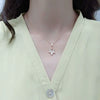S925 Sterling Silver Maple Leaf Pendant Necklace With Cross Chain Electroplated Light Luxury Clavicle Chain For Women