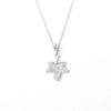 S925 Sterling Silver Maple Leaf Pendant Necklace With Cross Chain Electroplated Light Luxury Clavicle Chain For Women