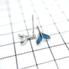 S925 Sterling Silver Mermaid Tail Animal Earrings For Women Simple Electroplated Cute Blue Stud Earrings