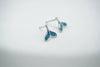 S925 Sterling Silver Mermaid Tail Animal Earrings For Women Simple Electroplated Cute Blue Stud Earrings