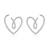 S925 Sterling Silver Micro Heartshaped Women's Fashion Creative Exaggerated Earrings With Microinlay
