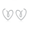 S925 Sterling Silver Micro Heartshaped Women's Fashion Creative Exaggerated Earrings With Microinlay