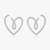 S925 Sterling Silver Micro Heartshaped Women's Fashion Creative Exaggerated Earrings With Microinlay