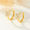 S925 Sterling Silver Micro Inlaid Zircon Butterfly Insect Fashion Pastoral Style Fresh Sweet Earrings