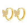 S925 Sterling Silver Micro Inlaid Zircon Butterfly Insect Fashion Pastoral Style Fresh Sweet Earrings