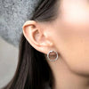 S925 Sterling Silver Micro Inlaid Zircon Circle Earrings And Geometric Ring For Women Inlaid Ear Jewelry