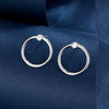S925 Sterling Silver Micro Inlaid Zircon Circle Earrings And Geometric Ring For Women Inlaid Ear Jewelry