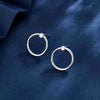 S925 Sterling Silver Micro Inlaid Zircon Circle Earrings And Geometric Ring For Women Inlaid Ear Jewelry