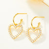 S925 Sterling Silver Micro Inlaid Zirconium Heart Shaped Drop Earrings For Women