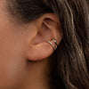 S925 Sterling Silver Microinlaid Geometric Doublelayer Ear Clip Unisex Earrings Without Ear Holes