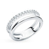 S925 Sterling Silver Microinlaid Zircon Double Row Ring Electroplated Geometric Fashion Commuter Ol Classic Allmatch Highend Sense Ring Accessories