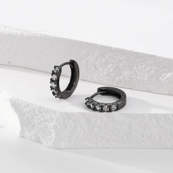S925 Sterling Silver Microinlaid Zircon Geometric Simple Earrings For Women