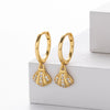 S925 Sterling Silver Microinlaid Zircon Shell Earrings Natural Style Women's
