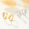 S925 Sterling Silver Microinlaid Zircon Snake Earrings Animal Zodiac Design