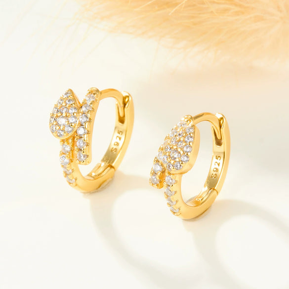 S925 Sterling Silver Microinlaid Zircon Snake Earrings Animal Zodiac Design