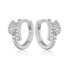 S925 Sterling Silver Microinlaid Zircon Snake Earrings Animal Zodiac Design