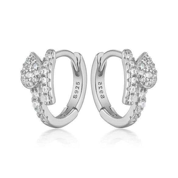 S925 Sterling Silver Microinlaid Zircon Snake Earrings Animal Zodiac Design