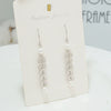 S925 Sterling Silver Mimosa Flower Long Tassel Drop Earrings With Wheat Pearl Geometric Design For Women