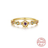S925 Sterling Silver Mini Cute Bouquet And Triangle Ring With Diamond Light Luxury Geometric Style Real Gold Plated Women's Bracelet