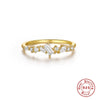S925 Sterling Silver Mini Cute Bouquet And Triangle Ring With Diamond Light Luxury Geometric Style Real Gold Plated Women's Bracelet