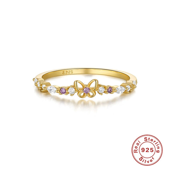 S925 Sterling Silver Mini Cute Bouquet And Triangle Ring With Diamond Light Luxury Geometric Style Real Gold Plated Women's Bracelet