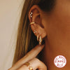 S925 Sterling Silver Mini Wide Face Five Pointed Star Electroplated Light Luxury Zircon Base Textured All Match Women's Fashion Earrings