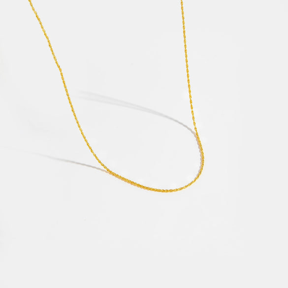 S925 Sterling Silver Minimalist All Match Twist Chain Necklace With Geometric Pattern And Electroplating Process