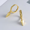 S925 Sterling Silver Minimalist Geometric Hexagon Cone Stud Earrings Electroplated Punk Style Ear Studs