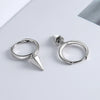S925 Sterling Silver Minimalist Geometric Hexagon Cone Stud Earrings Electroplated Punk Style Ear Studs