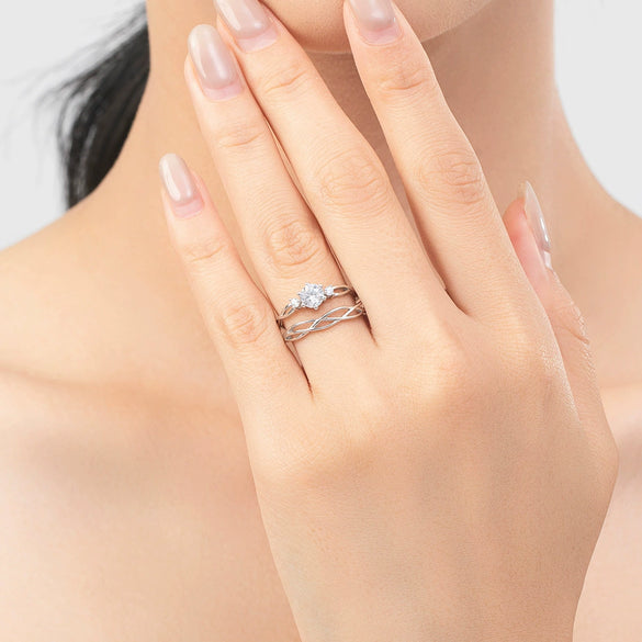S925 Sterling Silver Mobius Ring With Zircon Inlay For Women Light Luxury Style
