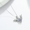 S925 Sterling Silver Moissanite Deer Pendant Necklace For Women Simple Geometric Clavicle Chain With Electroplated Finish