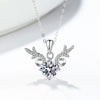 S925 Sterling Silver Moissanite Deer Pendant Necklace For Women Simple Geometric Clavicle Chain With Electroplated Finish