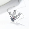 S925 Sterling Silver Moissanite Deer Pendant Necklace For Women Simple Geometric Clavicle Chain With Electroplated Finish